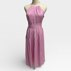 ASTR The Label Halter Neck Midi Maxi Open Back Light Pink SMALL
